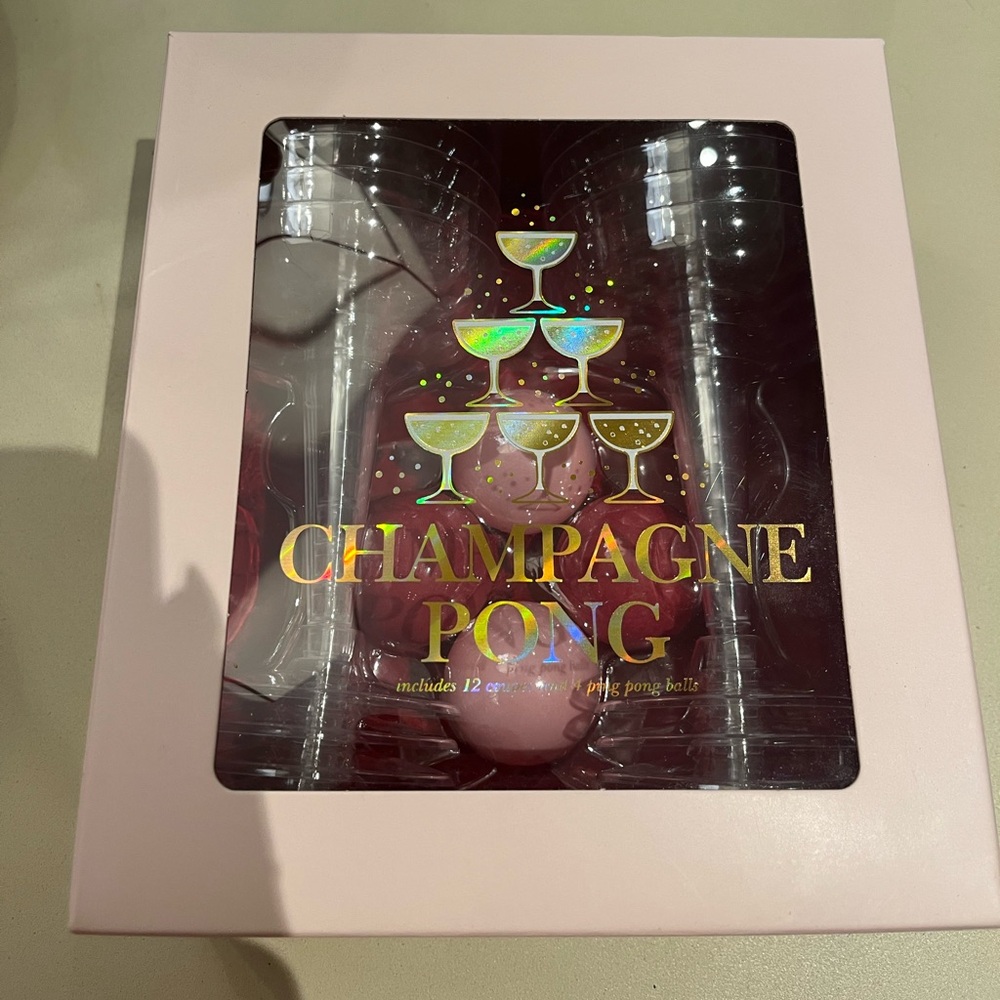 Champagne Pong Set — Pink Party Glasses & Balls by